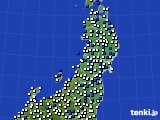東北地方のアメダス実況(風向・風速)(2020年11月23日)