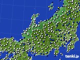 2020年11月28日の北陸地方のアメダス(風向・風速)