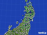 東北地方のアメダス実況(風向・風速)(2020年12月01日)