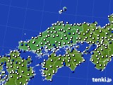 中国地方のアメダス実況(風向・風速)(2020年12月03日)
