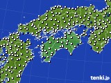 四国地方のアメダス実況(風向・風速)(2020年12月04日)