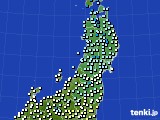 2020年12月07日の東北地方のアメダス(気温)