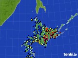 北海道地方のアメダス実況(日照時間)(2020年12月08日)