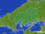 2020年12月10日の広島県のアメダス(風向・風速)