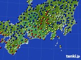 2020年12月12日の東海地方のアメダス(日照時間)