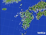 2020年12月12日の九州地方のアメダス(風向・風速)