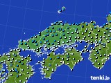 2020年12月14日の中国地方のアメダス(気温)