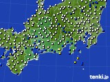 東海地方のアメダス実況(風向・風速)(2020年12月14日)