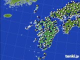 2020年12月14日の九州地方のアメダス(風向・風速)