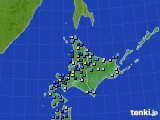 北海道地方のアメダス実況(積雪深)(2020年12月15日)
