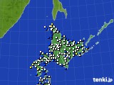 北海道地方のアメダス実況(風向・風速)(2020年12月15日)