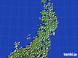 東北地方のアメダス実況(風向・風速)(2020年12月15日)