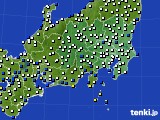 関東・甲信地方のアメダス実況(風向・風速)(2020年12月16日)