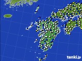 2020年12月16日の九州地方のアメダス(風向・風速)