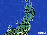 東北地方のアメダス実況(気温)(2020年12月18日)