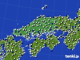 中国地方のアメダス実況(風向・風速)(2020年12月19日)