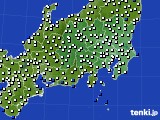 関東・甲信地方のアメダス実況(風向・風速)(2020年12月21日)