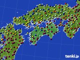四国地方のアメダス実況(日照時間)(2020年12月22日)