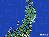東北地方のアメダス実況(気温)(2020年12月22日)