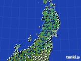 2020年12月22日の東北地方のアメダス(気温)