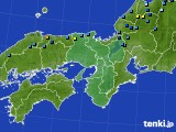 2020年12月23日の近畿地方のアメダス(積雪深)