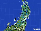 2020年12月23日の東北地方のアメダス(気温)