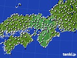 2020年12月24日の近畿地方のアメダス(風向・風速)