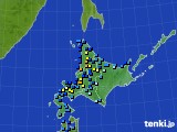 北海道地方のアメダス実況(積雪深)(2020年12月25日)