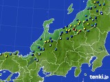 北陸地方のアメダス実況(積雪深)(2020年12月25日)