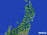 2020年12月25日の東北地方のアメダス(気温)