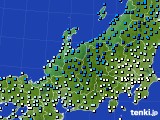 北陸地方のアメダス実況(気温)(2020年12月25日)