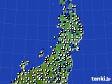 東北地方のアメダス実況(風向・風速)(2020年12月25日)