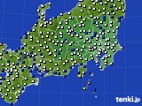 関東・甲信地方のアメダス実況(風向・風速)(2020年12月25日)