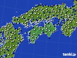 2020年12月25日の四国地方のアメダス(風向・風速)