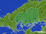 2020年12月25日の広島県のアメダス(風向・風速)