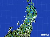 2020年12月29日の東北地方のアメダス(気温)