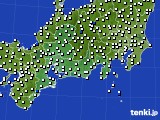 2020年12月29日の東海地方のアメダス(風向・風速)
