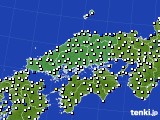 中国地方のアメダス実況(風向・風速)(2020年12月29日)