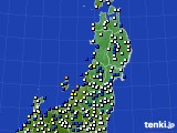 東北地方のアメダス実況(風向・風速)(2020年12月30日)