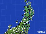 東北地方のアメダス実況(風向・風速)(2020年12月31日)