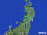 東北地方のアメダス実況(風向・風速)(2021年01月01日)