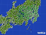 関東・甲信地方のアメダス実況(風向・風速)(2021年01月01日)