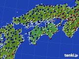 四国地方のアメダス実況(日照時間)(2021年01月02日)