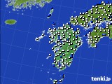 九州地方のアメダス実況(風向・風速)(2021年01月02日)