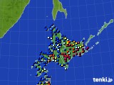 北海道地方のアメダス実況(日照時間)(2021年01月03日)