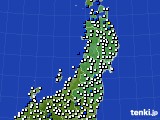 東北地方のアメダス実況(風向・風速)(2021年01月04日)