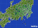 関東・甲信地方のアメダス実況(風向・風速)(2021年01月04日)