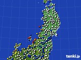 東北地方のアメダス実況(風向・風速)(2021年01月07日)