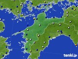 愛媛県のアメダス実況(風向・風速)(2021年01月07日)