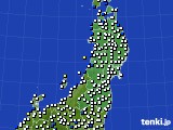 東北地方のアメダス実況(風向・風速)(2021年01月08日)
